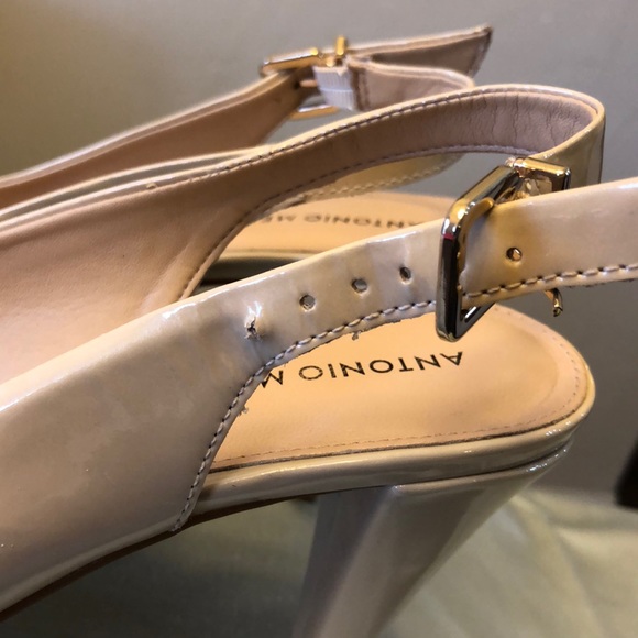 Antonio Melani Peep Toe Leather Heels - Picture 4 of 5